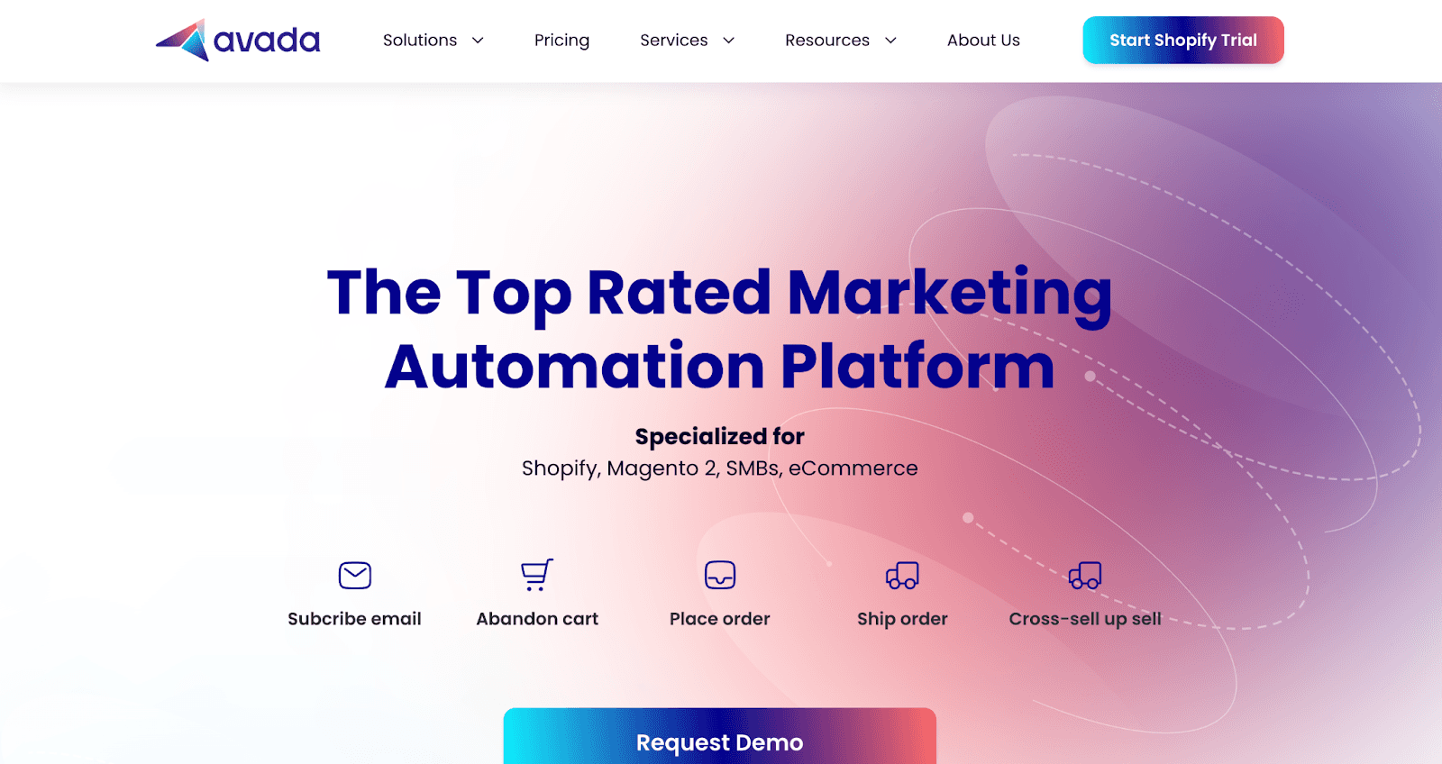 Avada Shopify app main page
