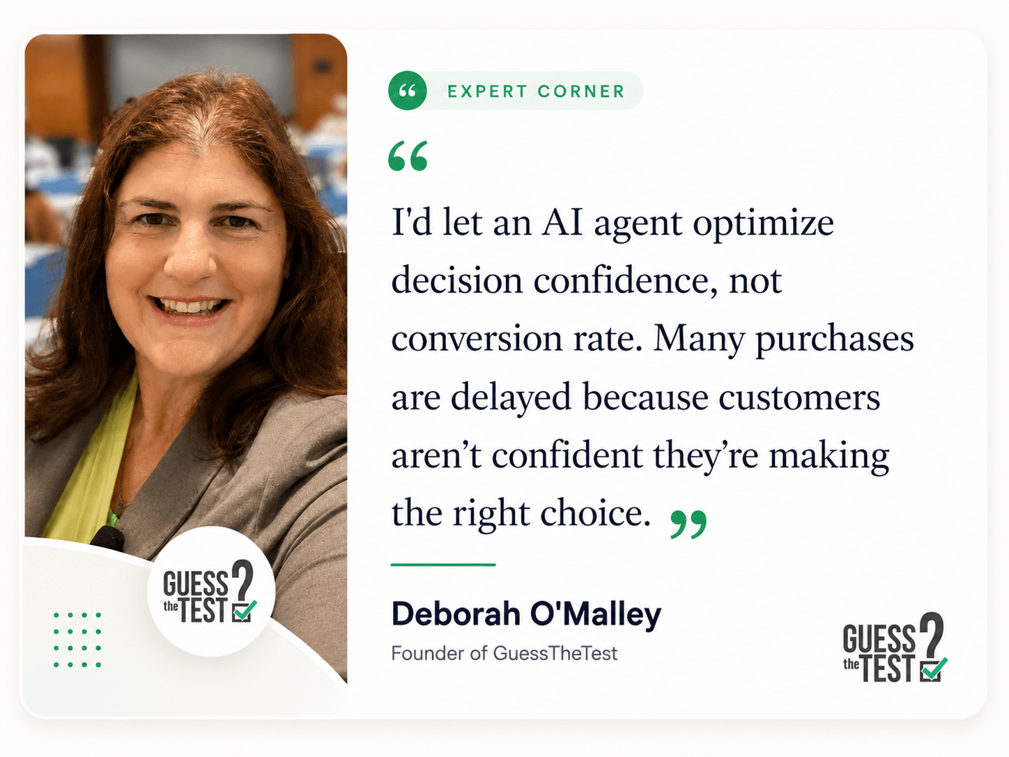 Deborah O'Malley of GuessTheTest on optimizing decision confidence instead of conversion rate