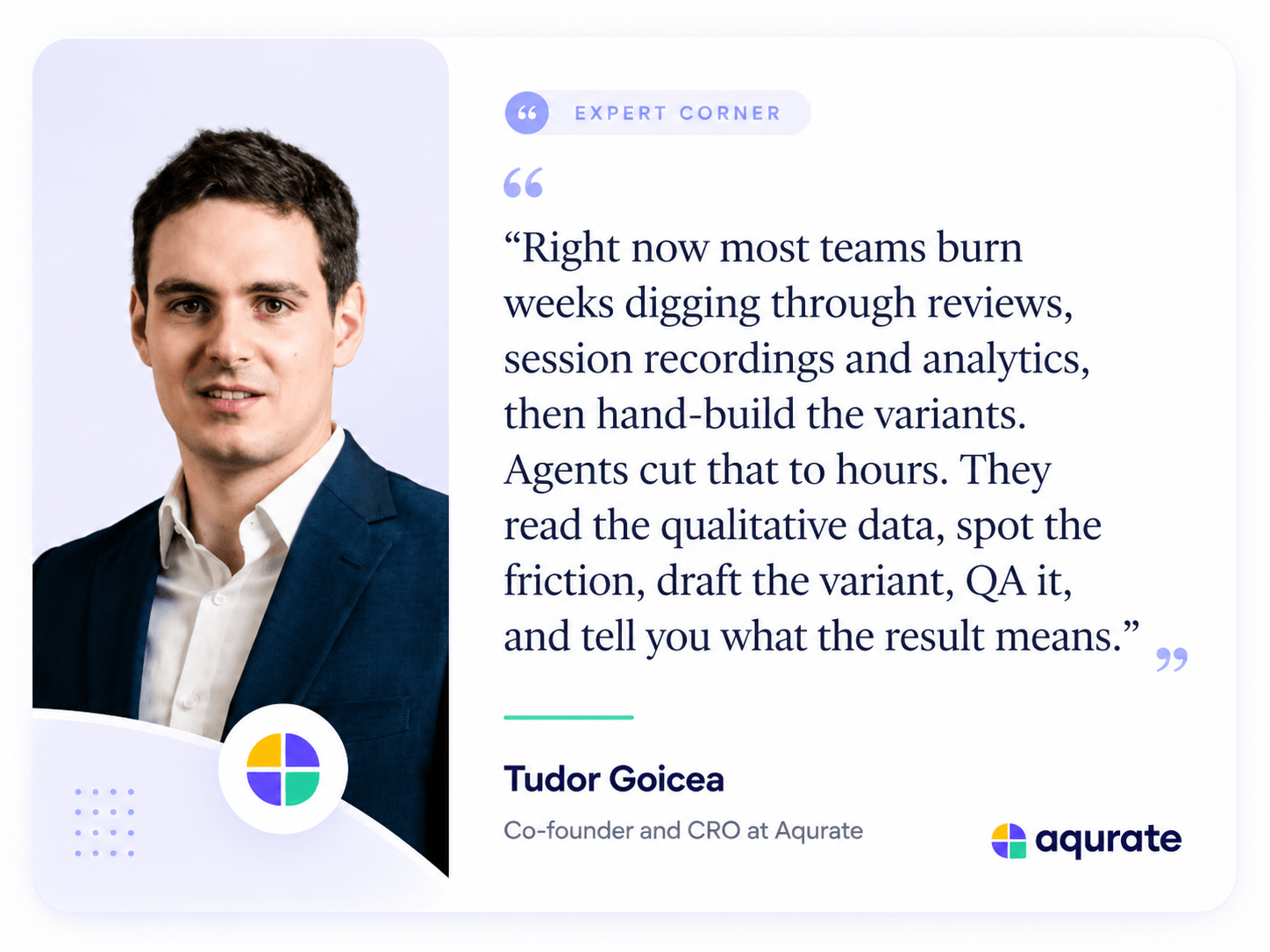Tudor Goicea of Aqurate on agents cutting CRO research from weeks to hours