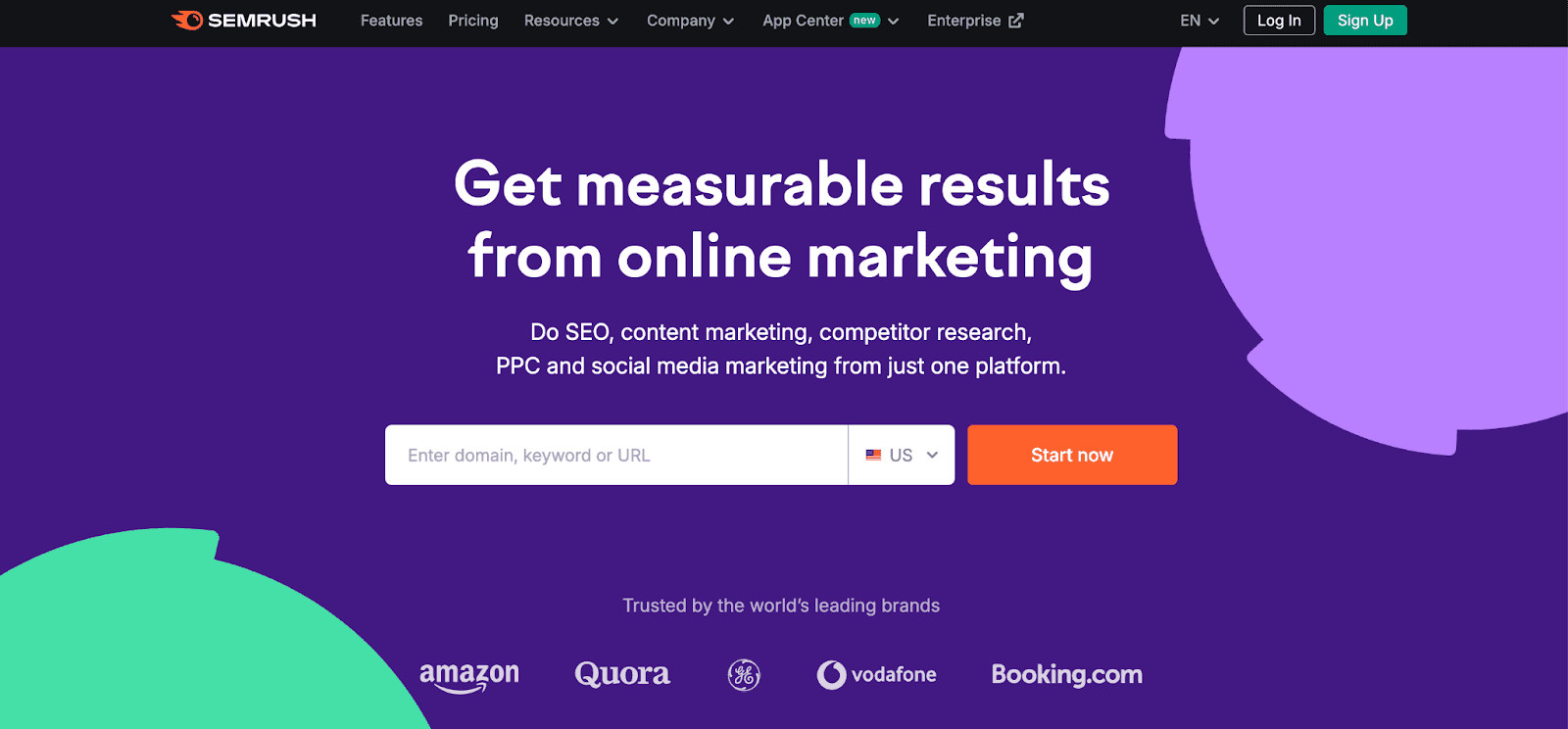 Semrush homepage