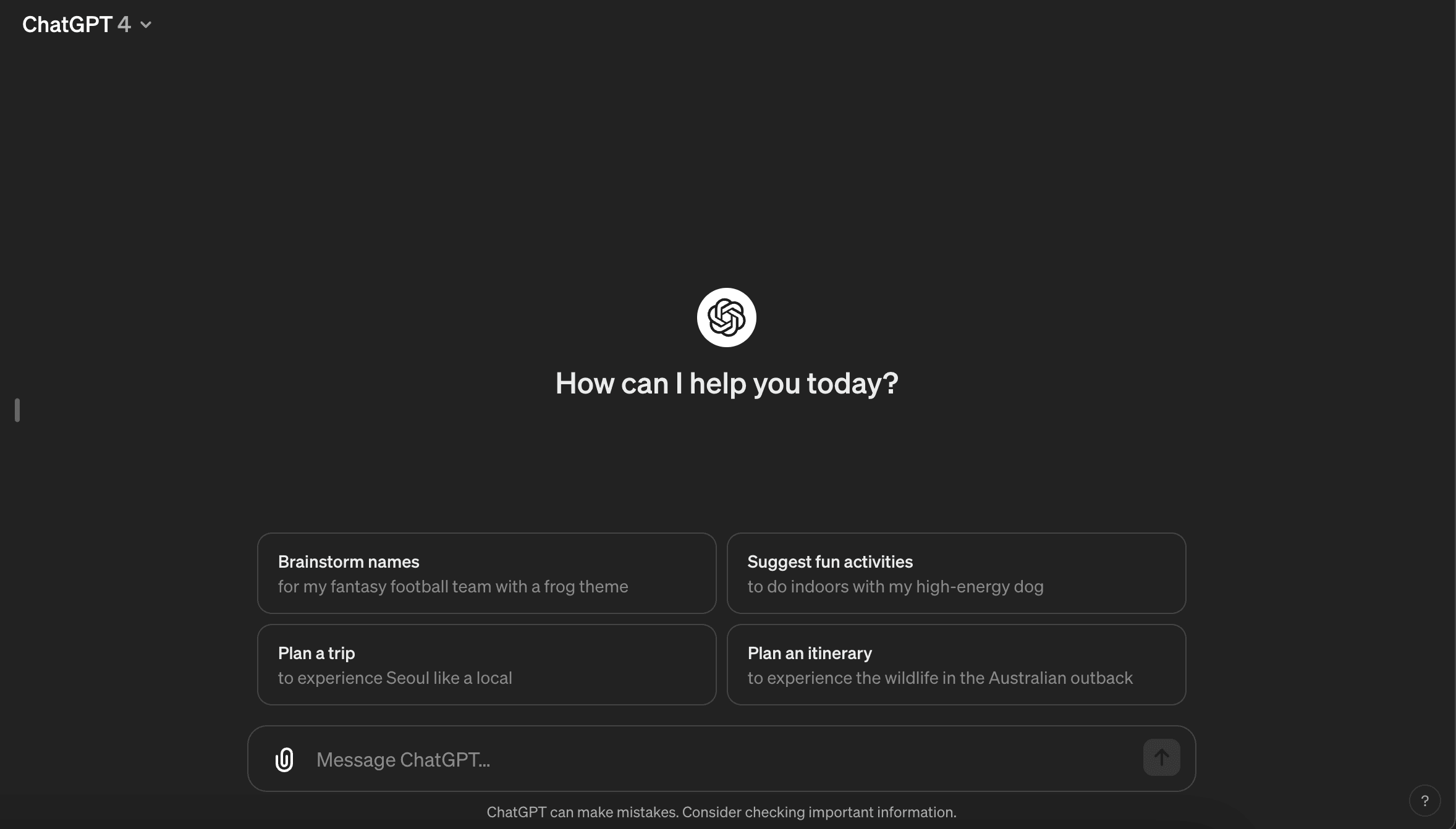 ChatGPT chat window