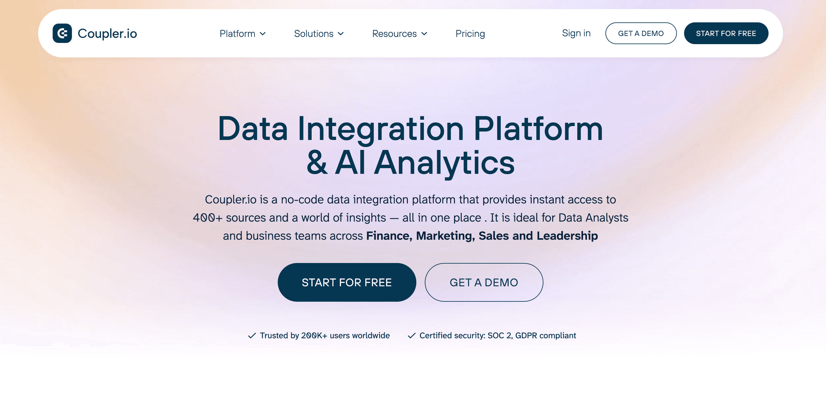 Coupler.io home page