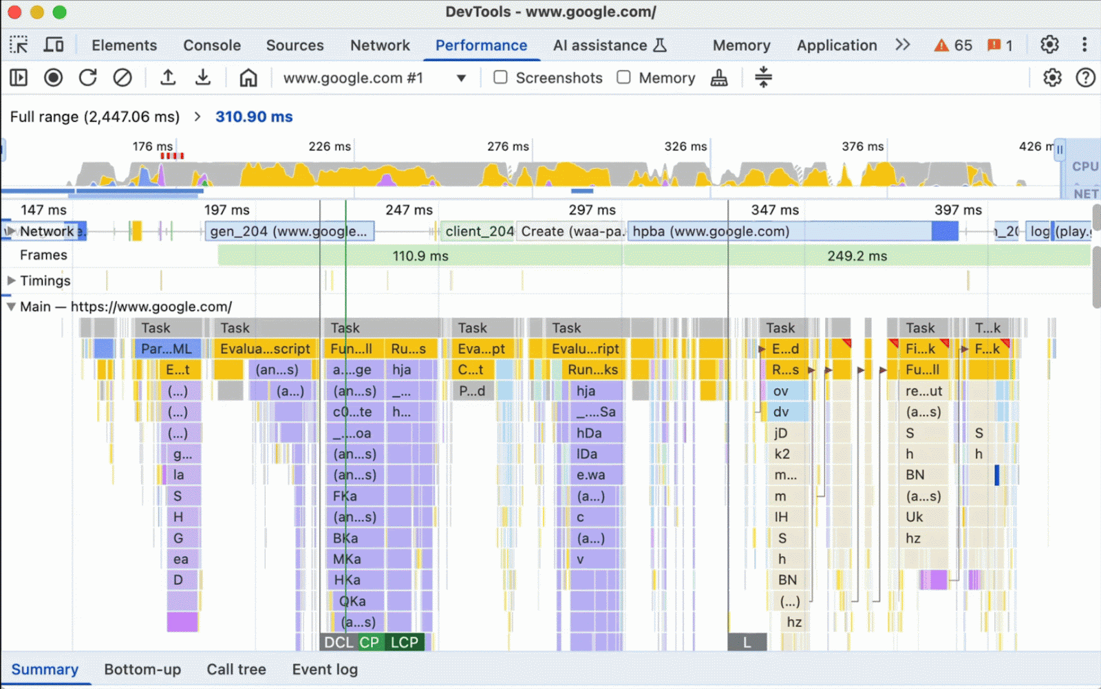Enhanced timeline visualization