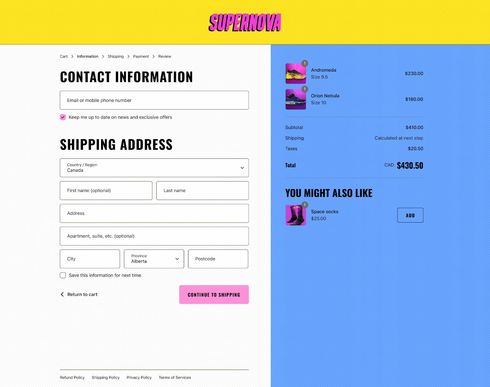 Shopify order summary sidebar showing a You might also like block with an add button
