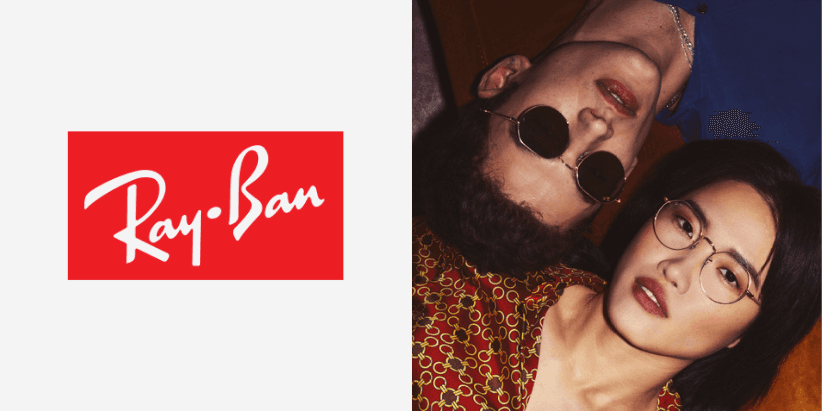 Ray-Ban brand campaign showing two people wearing Ray-Ban frames