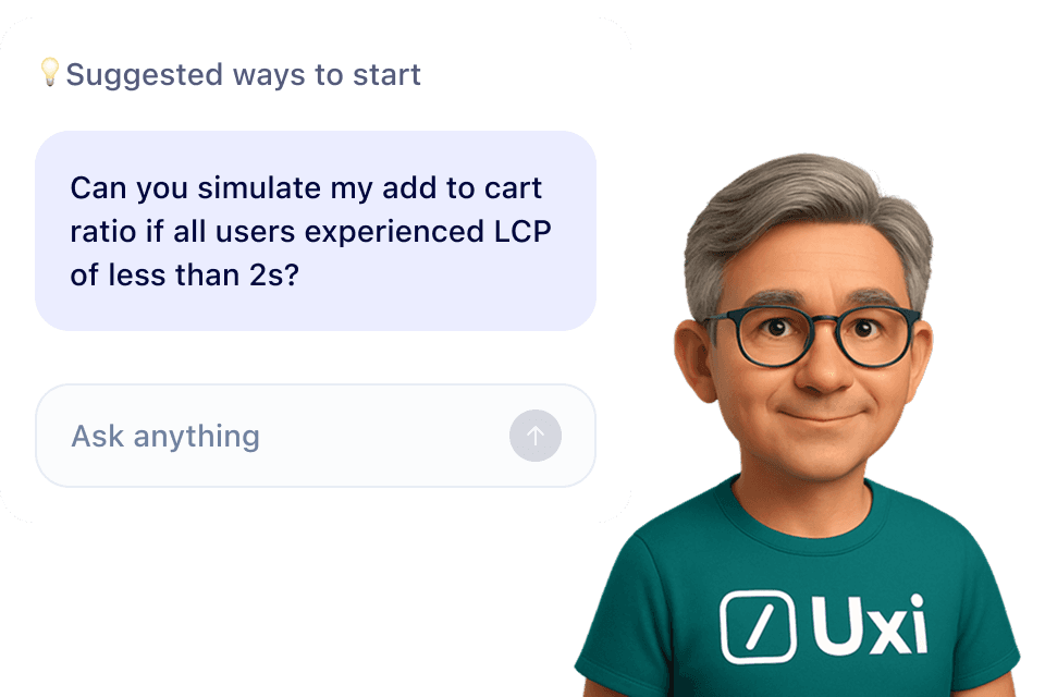 Uxi AI agent providing UX analysis and fix recommendations